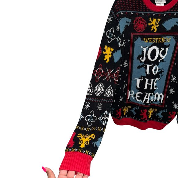 HBO Game Of Thrones Joy To The Realm Holiday Christmas Sweater Sz M - Picture 2 of 7